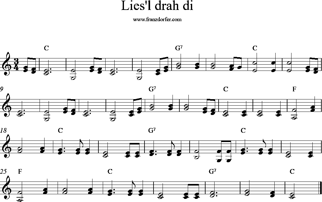 Lies l drah di- C-Dur- 2stimmig